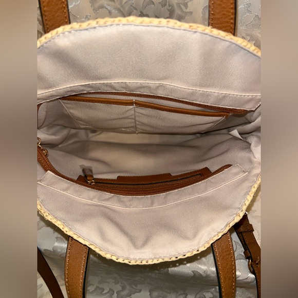 Lauren Conrad Large Boho Cookie Raffia Straw Purse, 14 Inches Round - Picture 10 of 12